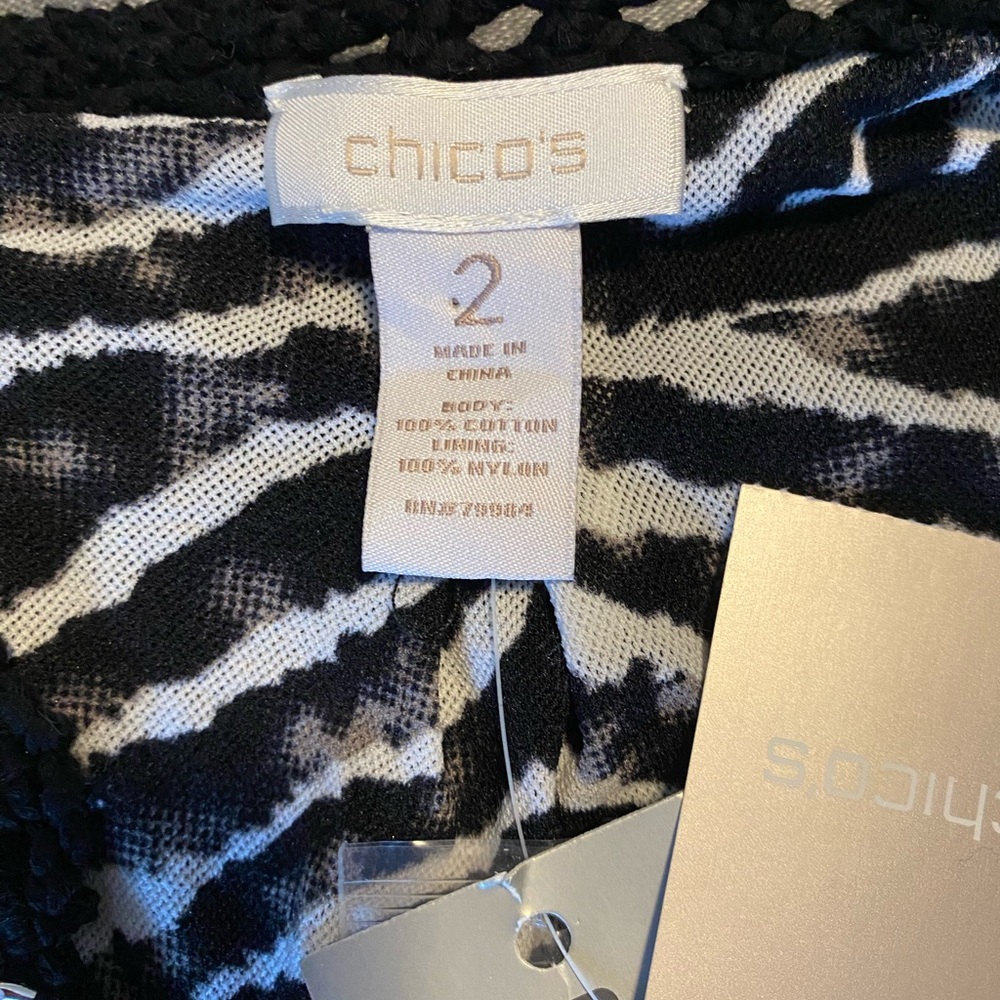 Chico’s Zebra-Lined Kieran Cardigan jacket, Sz 2(Equal to‎ 10-12 or M) - Picture 4 of 10